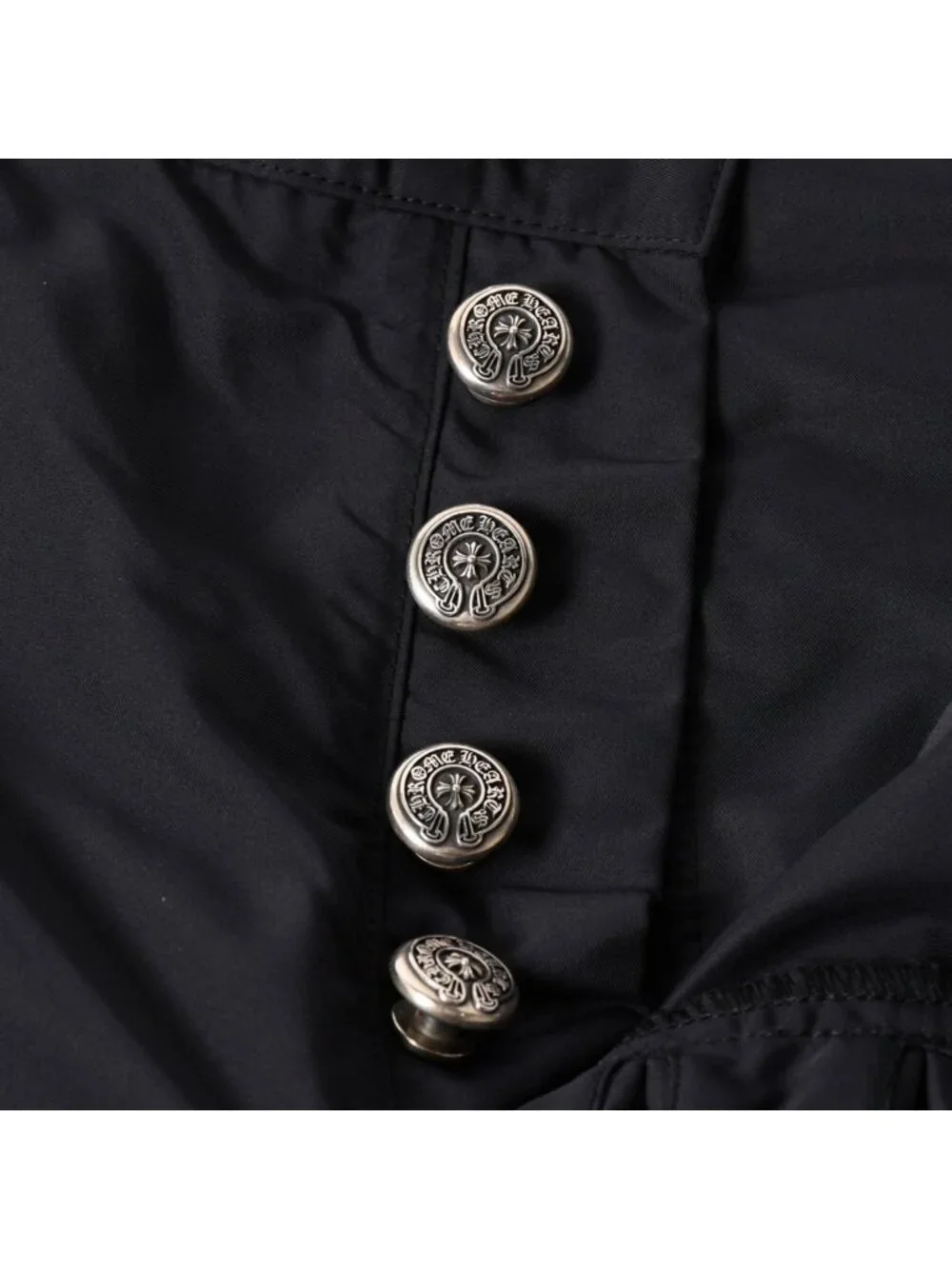 Chrome Hearts Carpenter Double Knee Work Pants Cross Ball Horseshoe Black Nylon
